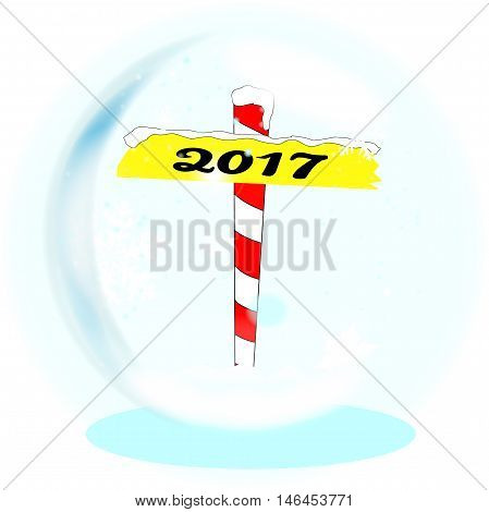 A pole and sign with the legend 2017 pover white