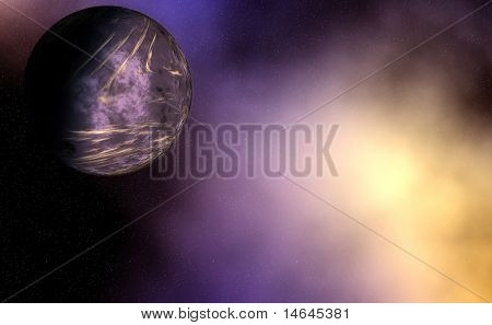 Immagine composita di un pianeta alieno ravvicinato