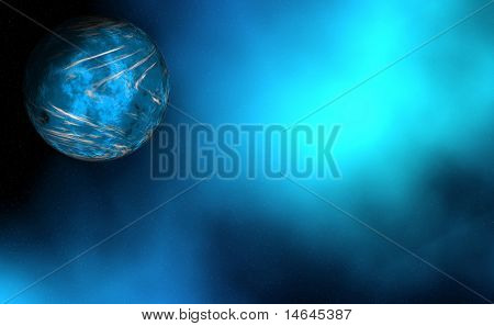 Immagine composita di un pianeta alieno ravvicinato