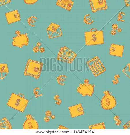 Vector Seamless Pattern Of Finance