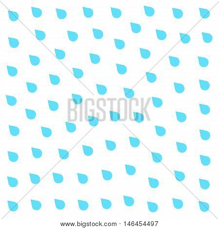 Rain doodle flat isolated on white background. Downpour, rain weather rainfall. Natural effect with rain. Rain cartoon style