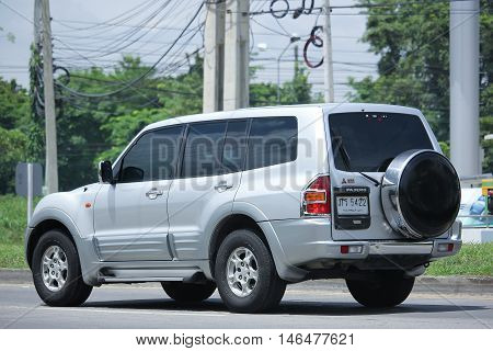 CHIANGMAI, THAILAND - AUGUST 10, 2016: Mitsubishi Pajero Suv Car. On road no.1001 8 km from Chiangmai city.