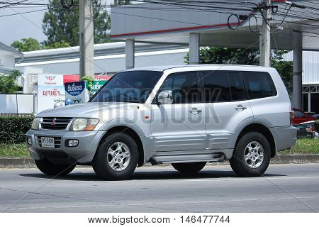 CHIANGMAI, THAILAND - AUGUST 10, 2016: Mitsubishi Pajero Suv Car. On road no.1001 8 km from Chiangmai city.