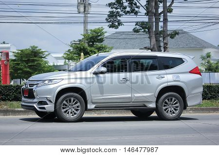 CHIANGMAI, THAILAND - AUGUST 10, 2016: Mitsubishi Pajero Suv Car. On road no.1001 8 km from Chiangmai city.
