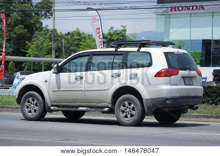 CHIANGMAI, THAILAND - AUGUST 10, 2016: Mitsubishi Pajero Suv Car. On road no.1001 8 km from Chiangmai city.