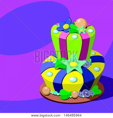 A birthday greeting card. Vector illustration, the background