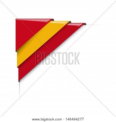 Corner Spanish. Vector abstract  label with flag