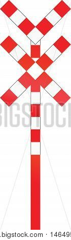 Belgian Warning Road Sign - Level Crossing With Multiple Tracks