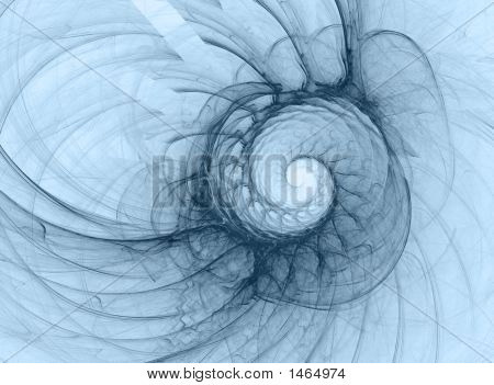 Spiral på blå