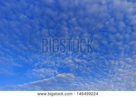 The blue sky with the white cloud