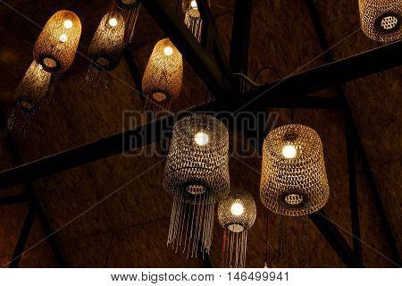 chandelier made from wood and hand made