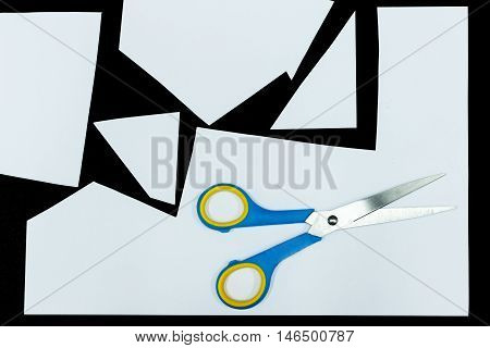 Clear paper texture is isolated on black background