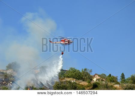 An arson attack on the mountains Prenestini of Castel San Pietro in Lazio