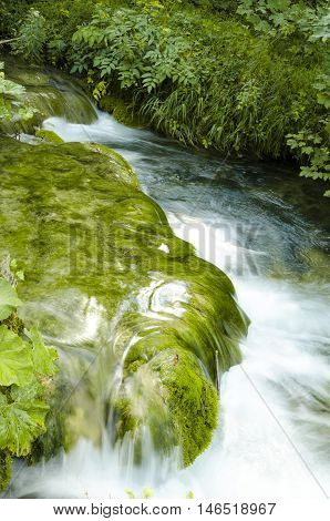 water stream landscape at plitvicka lake national park unesco heritae site plitvice croatia.