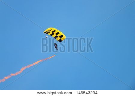 Photo Parachutist clear summer day/ The photo was taken in August 2012.