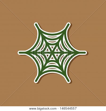 paper sticker on stylish background of spider's web