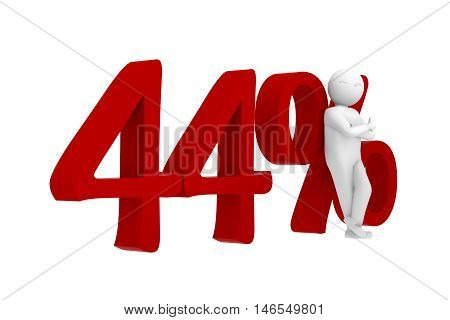 3D Human Leans Against A Red 44%