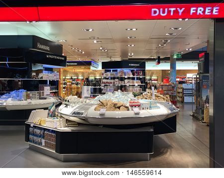HAMBURG, GERMANY - AUG 28: Hamburg Airport (Flughafen Hamburg) in Germany, as seen on Aug 28, 2016. It is the fifth-busiest of Germany's commercial airports measured by the number of passengers.