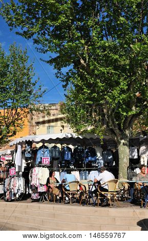 Frejus; France - april 16 2016 : the picturesque market in spring