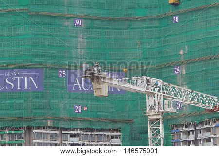 Silhouette Of The Building Construction Is Not Finished.