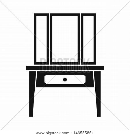 Dressing console, pier-glass in simple style isolated on white background vector illustration