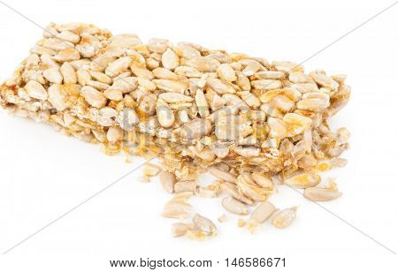 Kozinaki of sunflower on white background