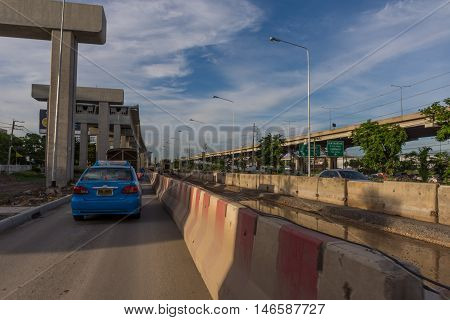 Construction Site Of Sky Train Redline Bangsue-rangsit