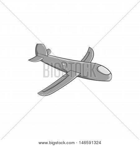 Childrens plane icon in black monochrome style isolated on white background. Toy symbol vector illustration