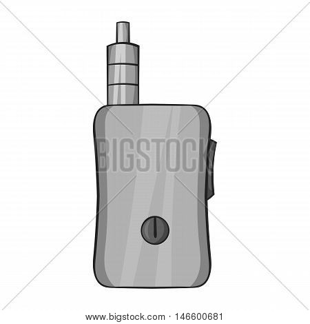 Electronic cigarette with mouthpiece icon in black monochrome style isolated on white background. Smoking symbol vector illustration