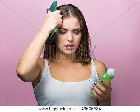 Pretty Woman With A Skin Care Product
