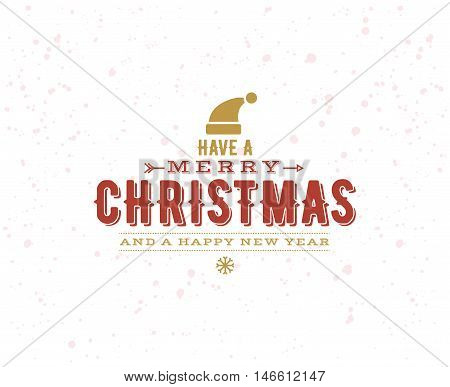 Merry Christmas text design. Vector logo, typograpy. Usable as banner, greeting card, gift package etc.