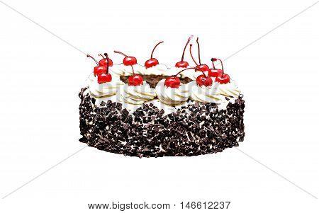 Black Forest Cake On A White Background