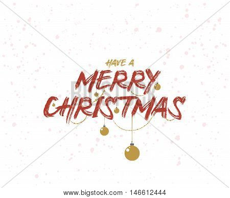 Merry Christmas text design. Vector logo, typograpy. Usable as banner, greeting card, gift package etc.