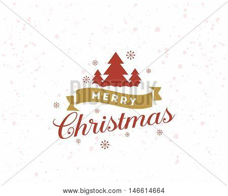 Merry Christmas text design. Vector logo, typograpy. Usable as banner, greeting card, gift package etc.