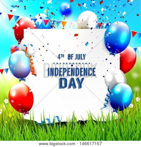 Independence day - vector background with balloons and palce for your text