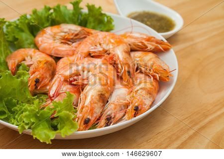 Baked Salted Prawns is sea food for appetizer or meal time