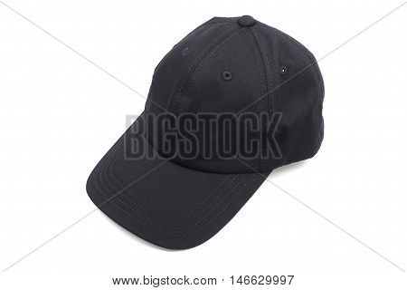 black hat or head wear on white background.
