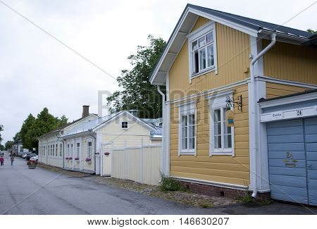 Naantali, Finland - 06 July , 2015: Cloudy Summer Day On The Historic Quarter Of Naantali