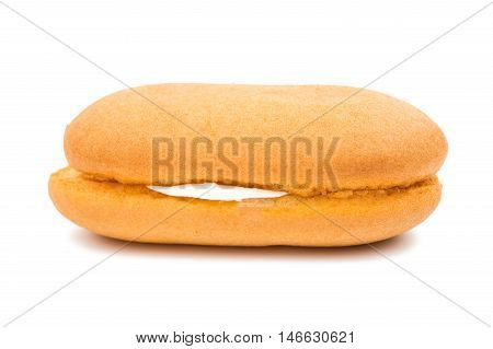 Sponge cake  vanilla on a white background