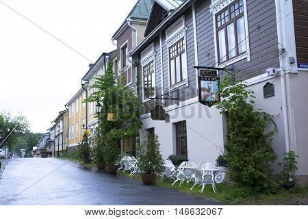 Naantali, Finland - 06 July , 2015: Cloudy Summer Day On The Historic Quarter Of Naantali