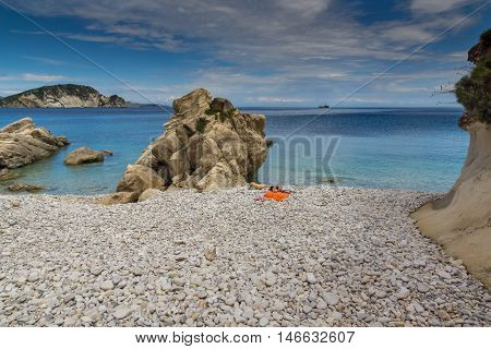 Amazing view of marathia beach at Zakynthos island, Greece