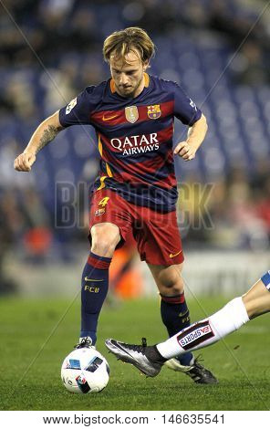 BARCELONA, SPAIN - JAN, 13: Ivan Rakitic of FC Barcelona during a Spanish Kings Cup match against RCD Espanyol at the Power8 stadium on January 13, 2016 in Barcelona, Spain