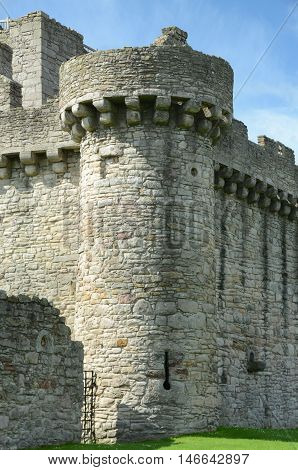 A round corner turret at Craigmillar castle