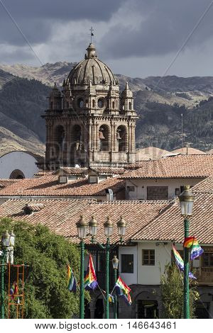 La Compania De Jesus Church On Plaza De Armas Square In Cuzco, Peru.