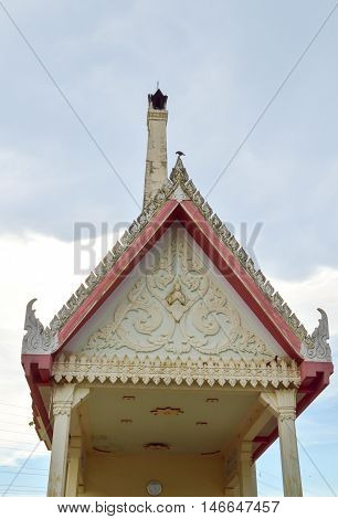 close up crematory Preng temple in country Thailand