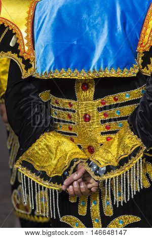 Cusco - Peru - June 06, 2016 : Peruvian Dancers At The Parade In Cusco. People In Traditional Clothe