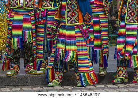 Cusco - Peru - June 06, 2016 : Peruvian Dancers At The Parade In Cusco. People In Traditional Clothe