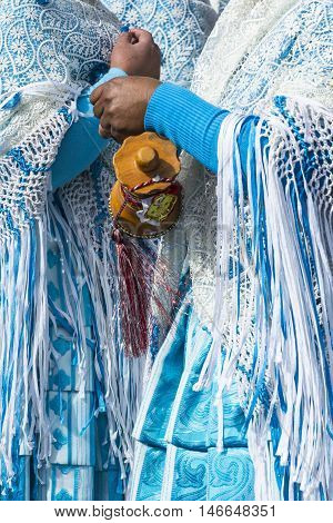 Cusco - Peru - June 06, 2016 : Peruvian Dancers At The Parade In Cusco. People In Traditional Clothe