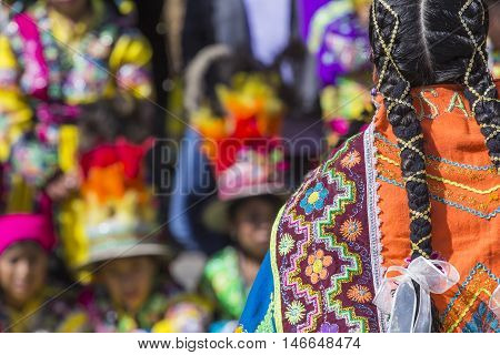 Cusco - Peru - June 06, 2016 : Peruvian Dancers At The Parade In Cusco. People In Traditional Clothe