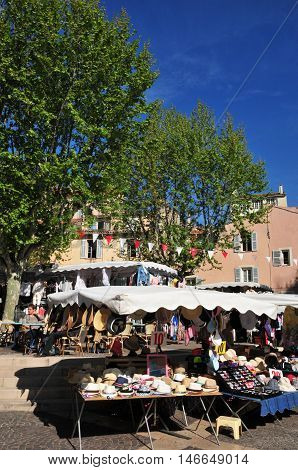 Frejus; France - april 16 2016 : the picturesque market in spring